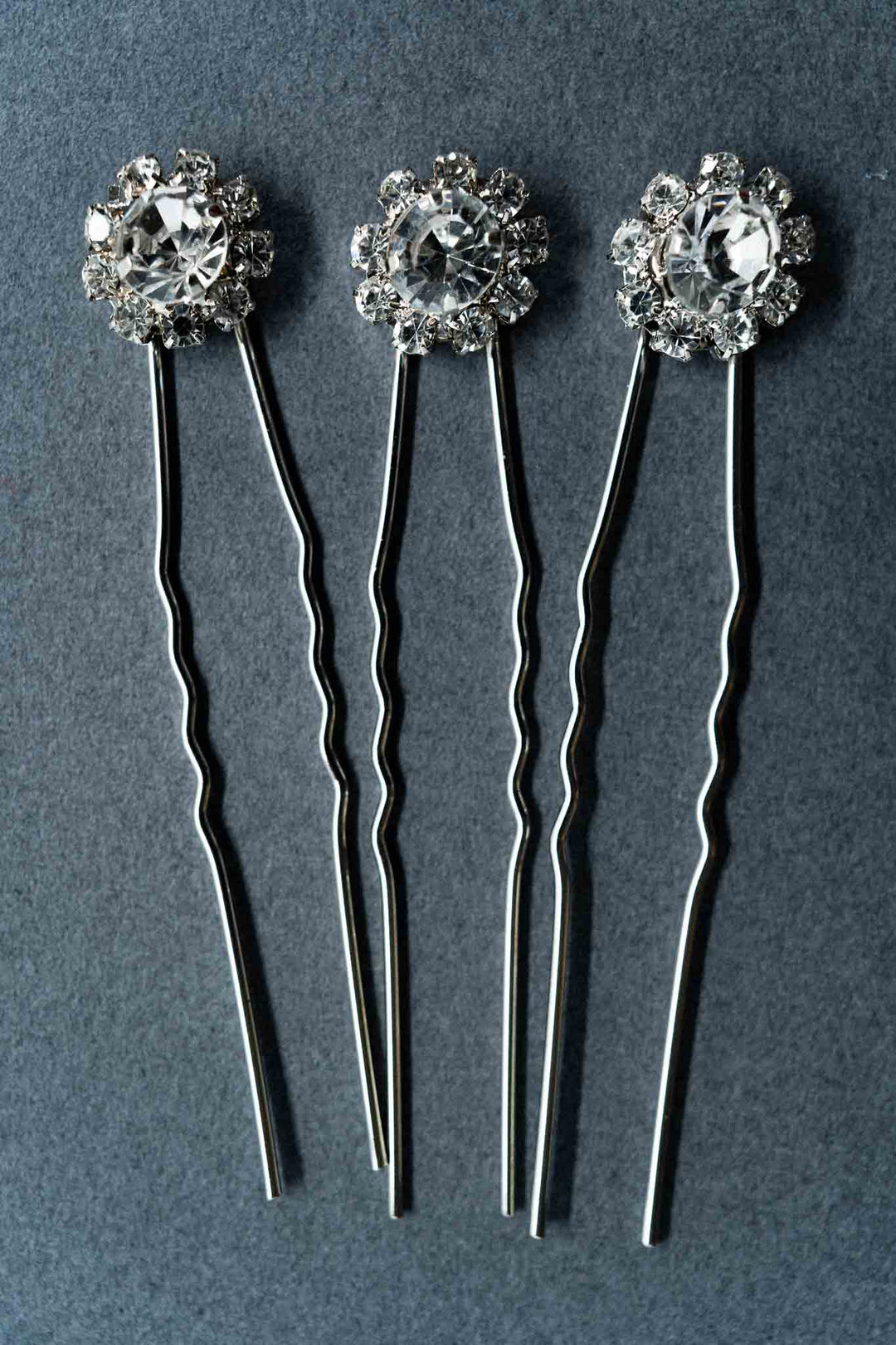 Silver Floral Hair pin gems hairpin rhinestones Silver