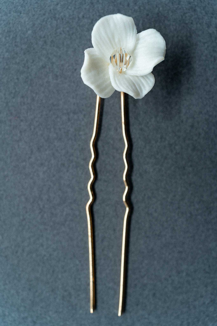 Porcelain Floral Hair Pin