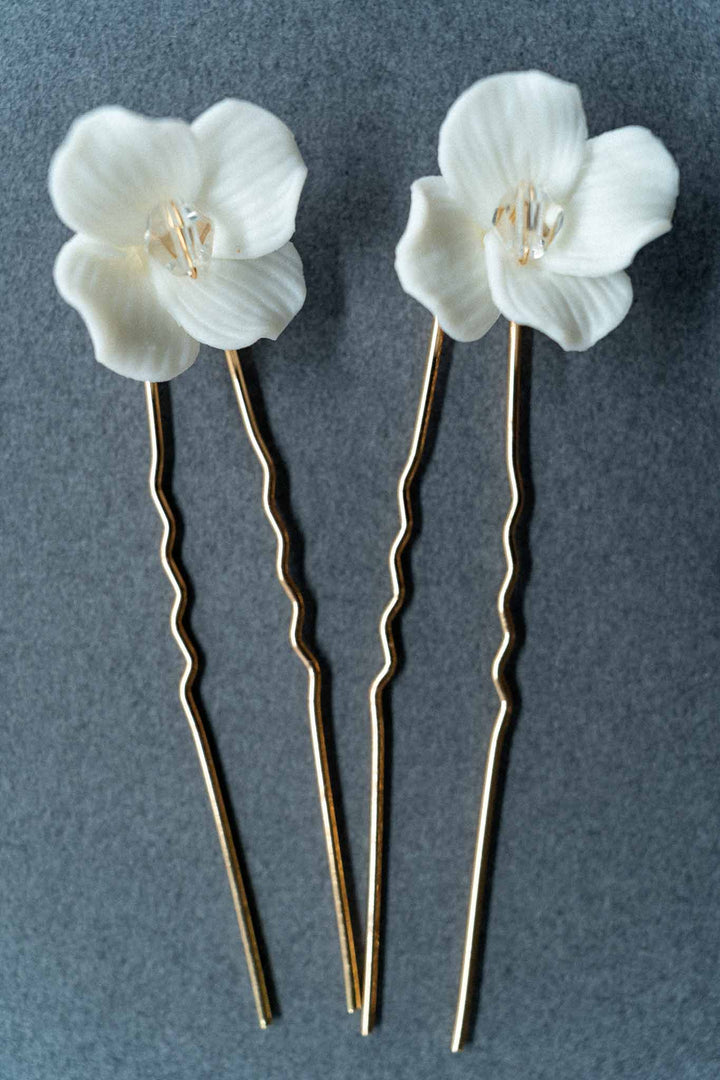 Porcelain Floral Hair Pin